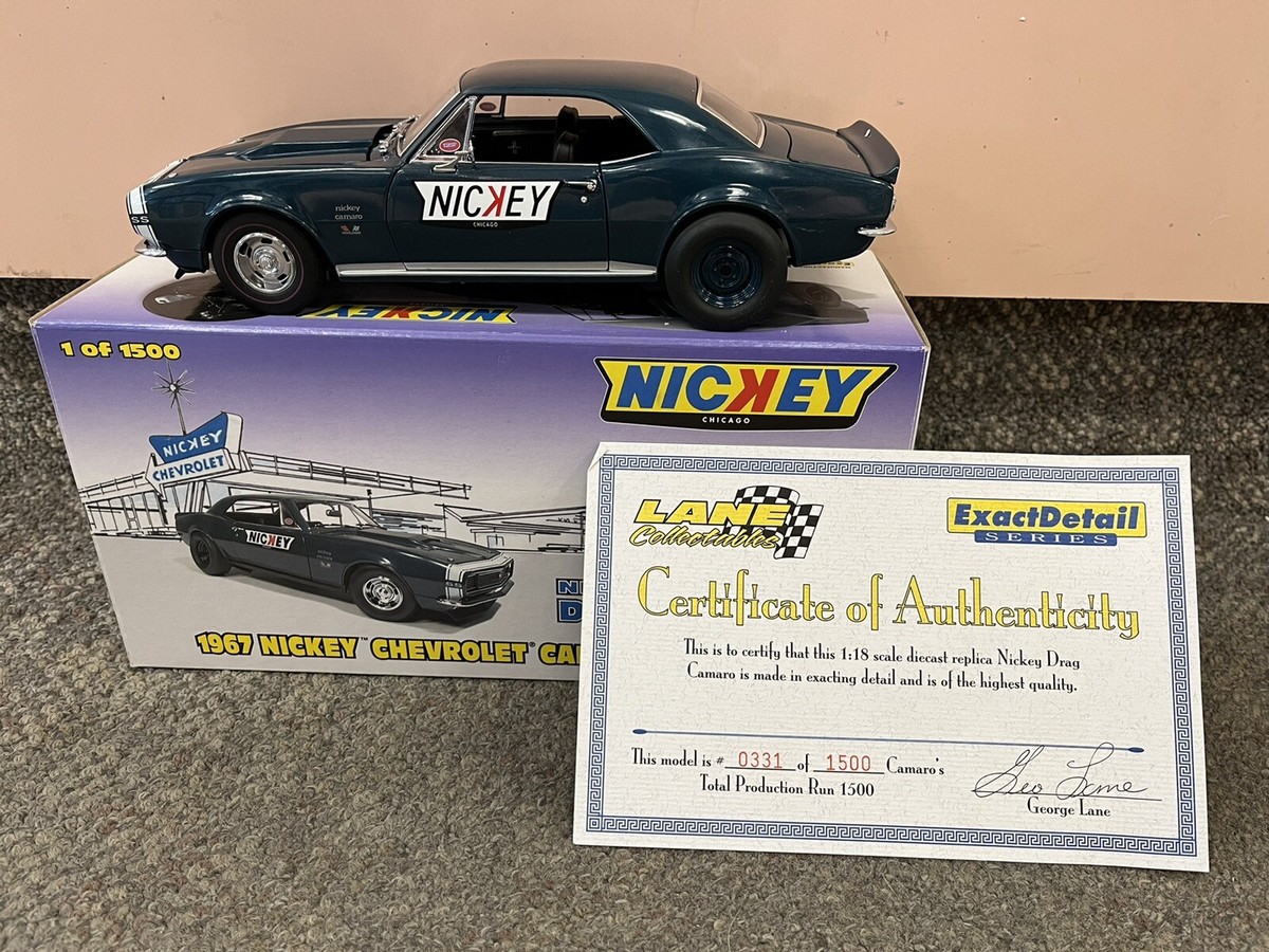 EXACT DETAIL 1/18 1967 NICKEY CHEVROLET CAMARO SS/RS 427 1 OF 1500
