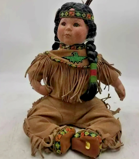 Danbury Mint Brave and Free Native American Indian Porcelain Doll Perillo 1992