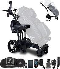 MGI Navigator Ai GPS+ Remote Control Electric Golf Push Cart Ultimate Bundle
