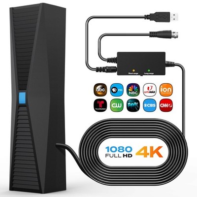 URIIU TV-001 Digital TV Antenna Indoor/Outdoor 360 Signal Booster 4K Black