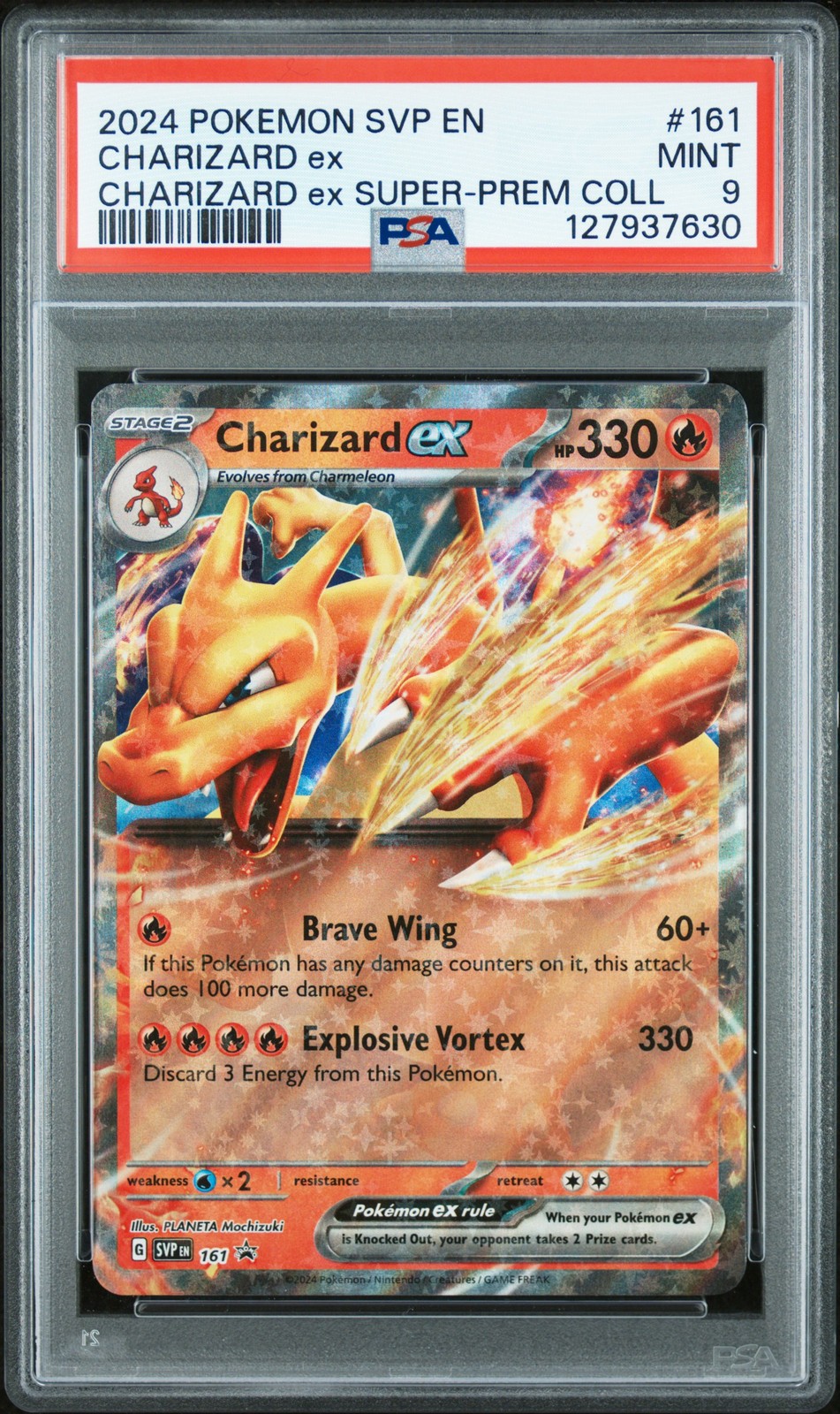 2024 POKEMON SVP EN-SV BLACK STAR PROMO #161 CHARIZARD EX PSA 9