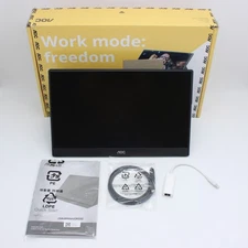 AOC 16T15 15.6" IPS LED Portable Monitor, FHD 1920x1080, 60Hz, 5Ms | Black