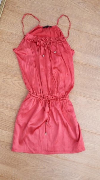 Women Patrizia Pepe Dress Coral Silk 36 #C1KA