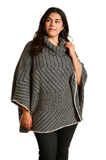 Lane Bryant Gray Wool Blend Poncho Shawl Coat Size 14/20 Womens Knit Oversized