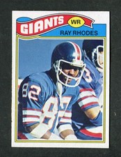 Ray Rhodes New York Giants Rookie Wide Receiver 1977 Topps Football Card #98 RC. rookie card picture