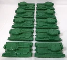 Vintage 1990's Louis Marx 10 Plastic Type 41 Green Tank 5" Recast Lot