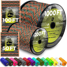 Reflective Paracord Rope 1000 1000Ft/200Ft/100Ft/50Ft 40 Colors Glow in t