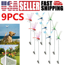 9Pcs 3D Fake Dragonfly Clips Clip on Dragonfly for Outdoors Garden Decor