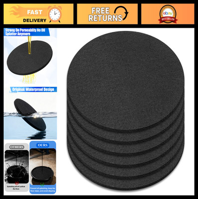 6 Pack 15'' Round Oil Drain Splash Pad - Automotive Oil Change Pan & Mat