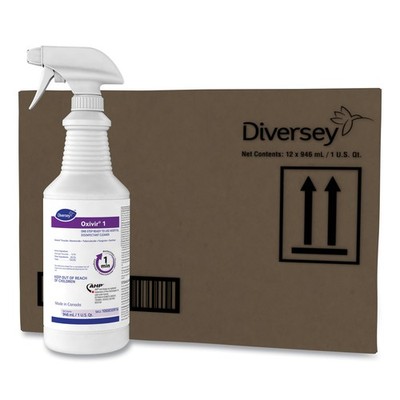 Diversey Oxivir 1 RTU Disinfectant Cleaner, 32 oz Spray Bottle, 12/Carton