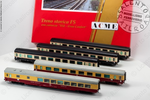 "Acme 55362 H0 1:87 - Satz Von 5 Reisezugwagen Fs \" Zug Historischer \" Livree Tee"-image