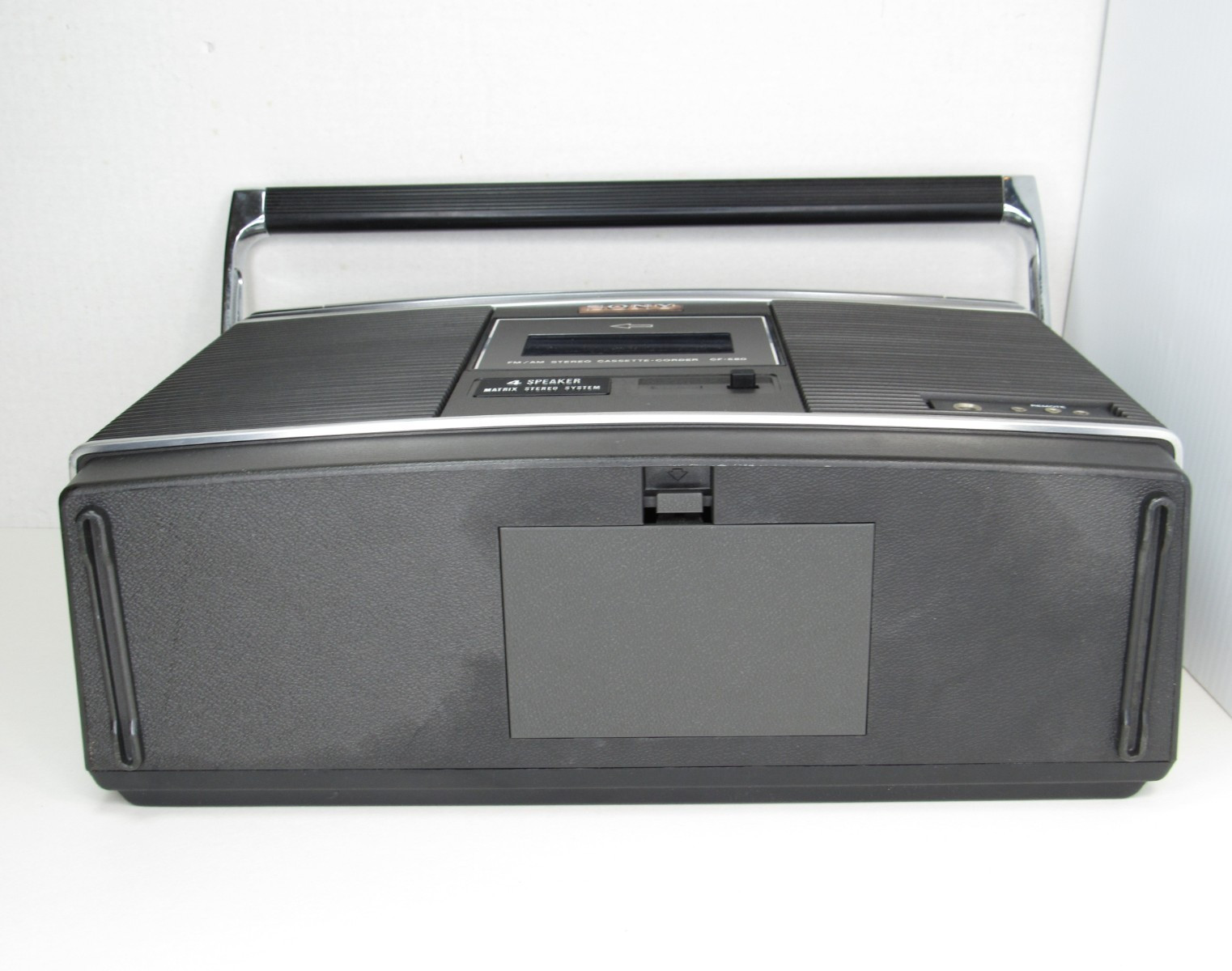 RARE Vtg SONY Boombox Radio AM/FM Cassette Player Recorder CF-580 Portable WORKS