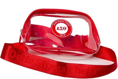 Delta Sigma Theta Clear Stadium Crossbody Bag [Red - 8'' x 5'' x 2'']