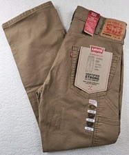 Levis Workwear 565 Loose Straight Utility Pants Brown Stretch Fit Canvas 32x32