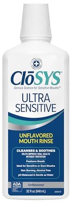 Closys Ultra Sensitive Mouthwash, Unflavored Alcohol Free, Dye Free, P