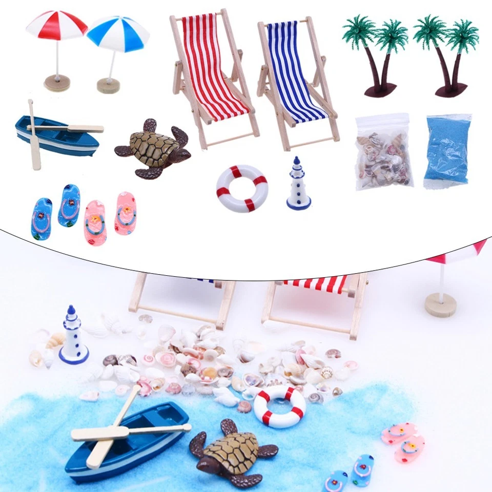 Bürodeko Strandstil Miniatur Schreibtisch Stranddeko Schuhe Schwimmring - Bild 2 von 4
