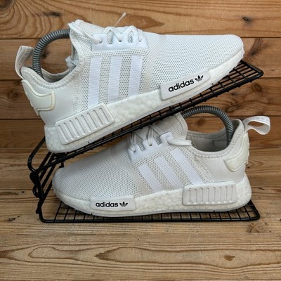Adidas Turnschuhe Damen Größe UK 4,5 NMD R1 Triple White Originals Boost Laufschuhe