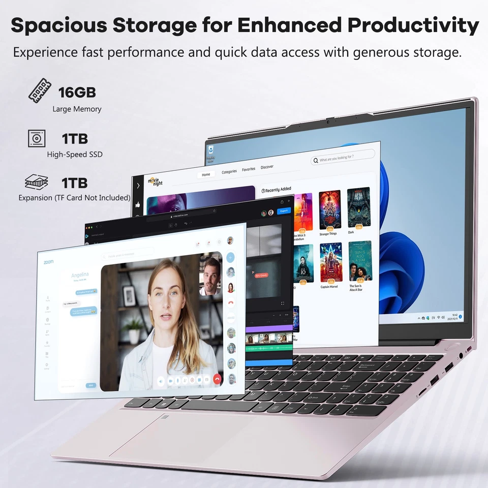 NIMO 15.6 FHD Laptop 16/32GB RAM 1TB SSD Backlit KB Win11 Computer AMD R5 3500U - Image 3 of 4