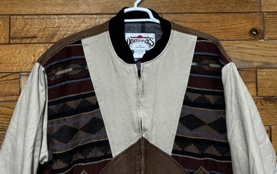 Vintage Deuces And Jacks Western Jacket Mens XL Aztec Blanket Lined David James
