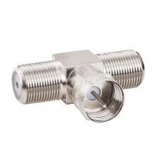 F-Type Coax Cable Splitter Combiner 3 Way Connector F Male to Dual Female RG6