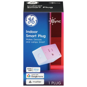 Neuf GE Cync Smart Indoor Plug fonctionne avec Alexa, Google, Matière en blanc