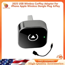 2-in-1 Wired to Wireless CarPlay Adapter /Android Auto Adapter Plug & Play -2025