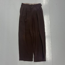 Vintage 40s Maroon Rayon Drop Loop Pleated Trousers 25x26 1940s True Vintage