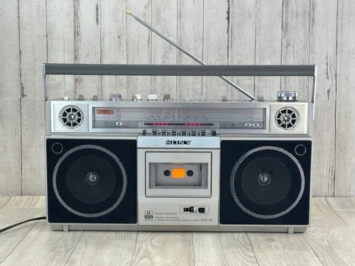 SONY CFS-V3 ZILBA'P VINTAGE BOOMBOX RADIO CASSETTE PLAYER Tested as is 1980
