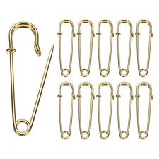 20pcs Safety Pins 63mm Electroplated Large Safety Pin for Clothes, Gold