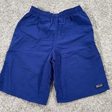Patagonia Baggies Shorts Boys Large Blue Long Swim Trunks Board Boardshorts