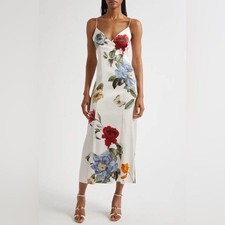 Alice + Olivia Julietta floral satin midi slipdress Size 4