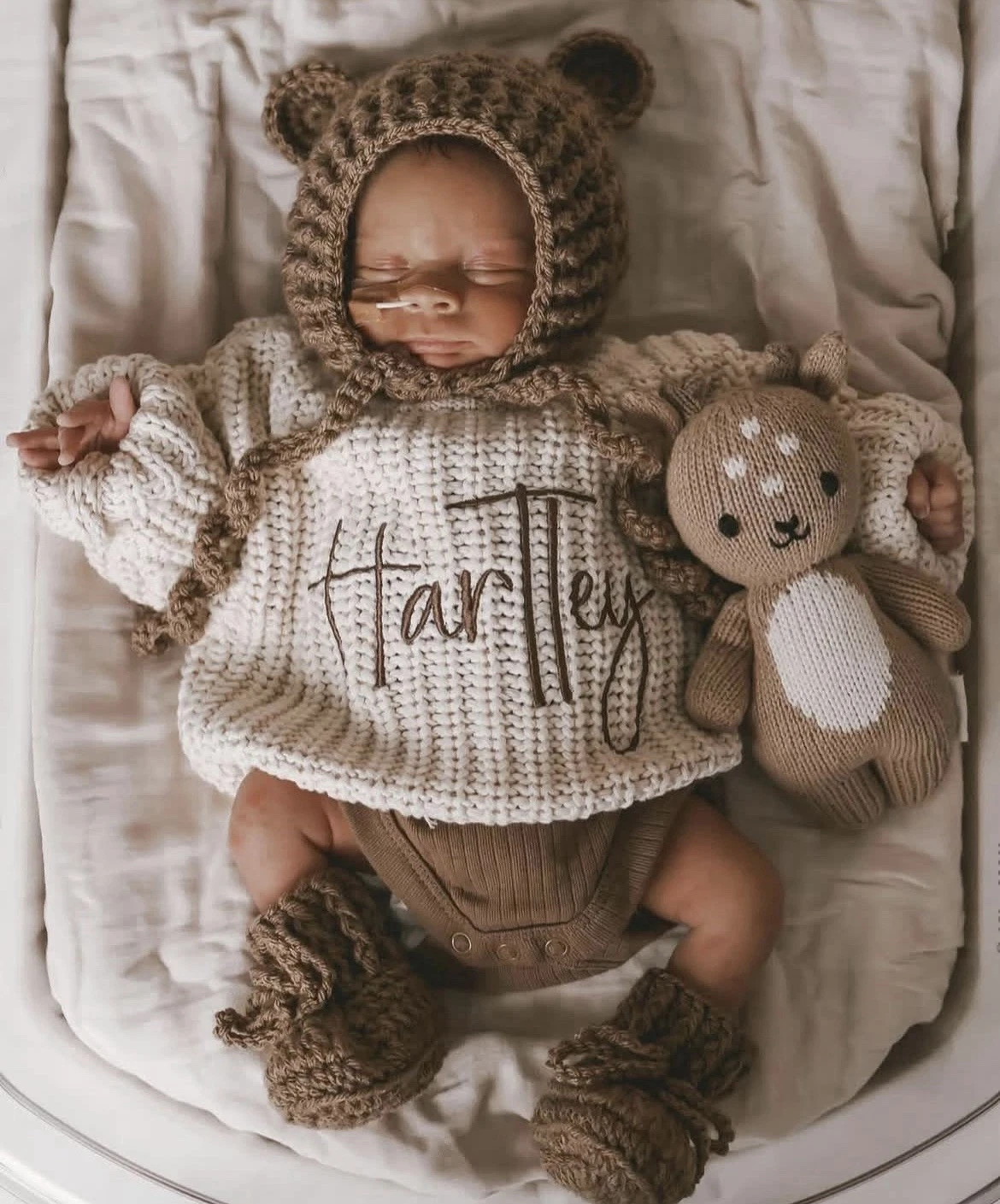 Handmade Crochet Baby Bear Bonnet Kimmys Creations New Baby Gift