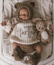 Handmade Crochet Baby Bear Bonnet Kimmys Creations New Baby Gift