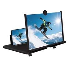 Phone Screen Magnifier, 3D Hd Foldable Phone Stand with Screen 12"-black