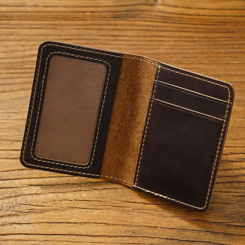 Mens Genuine Leather ID Window Wallet Credit Card Holder Slim Thin Bifold Purse - Picture 17 of 17