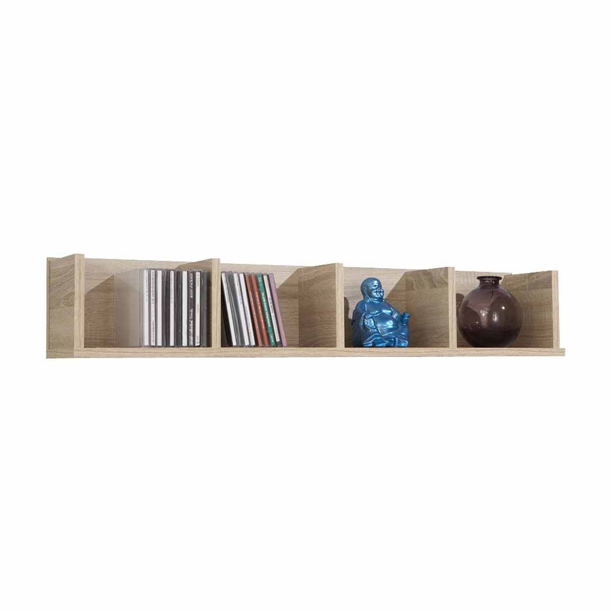 Étagère murale chêne Nel 92cm au design architectural suspendu