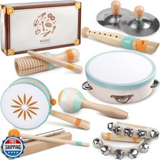 Baby Musical Instruments - Montessori Musical Toys for Toddlers 1-3, Wooden P