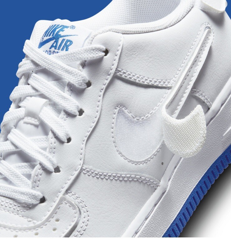 white air force 1 blue bottom