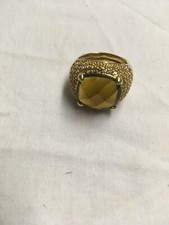 Fashion Jewelry- Ring- Gold Colored with Topaz colored stone