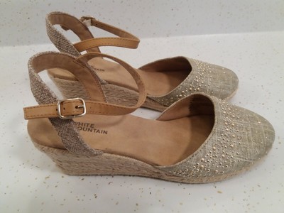 white mountain beaded sandals