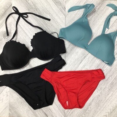 Shade & Shore Kona Sol Womens Bikini Swimsuit Lot Of 4 Multicolor 36B 38B S New