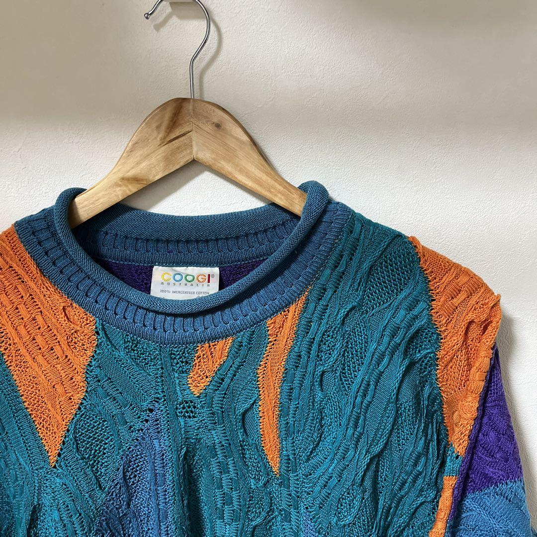 COOGI] Vintage 3D Knit [1990s-] Super Rare multicolor SIZE M 
