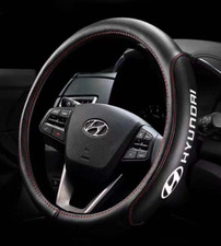 Coprivolante 15" pelle PU + fibra di carbonio per Hyundai 1983-2024 tutte le auto