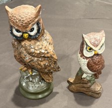 2 Vintage Ceramic Decorative Owls