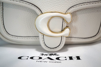 NWT Coach CJ846 Tabby Messenger 19 Crossbody Bag In CHALK Pebbled