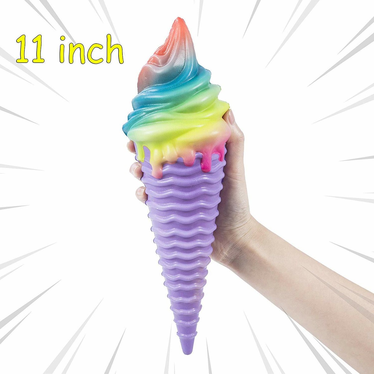 29cm Slow Rising Jumbo Rainbow Ice Cream Squishys Squeeze Stress Relax Toy  Gift