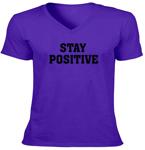 Stay Positive Herren Unisex V-Ausschnitt T-Shirt sarkastisch Zitat Shirt Spruch Tee S~2X - Bild 16 von 19