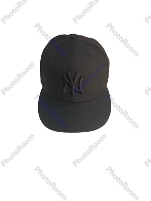 Preowned New Era 59Fifty MLB New York Yankees Black Hat Size 7/8 H5