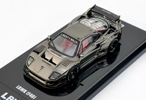 1: 64 Alloy diecast car model Ferrari F40 Chrome Black - Picture 1 of 7