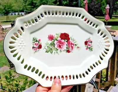 Formalities 10.75'' Victorian ROSE CHARLOTTE Chintz SERVING PLATE PLATTER Floral